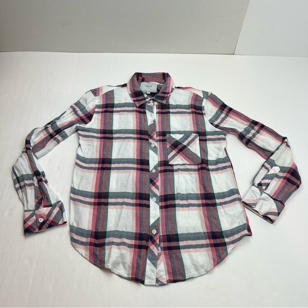 Rails Hunter Orchid Lake White Plaid Long Sleeve Shirt Button Front Sizeβ Small